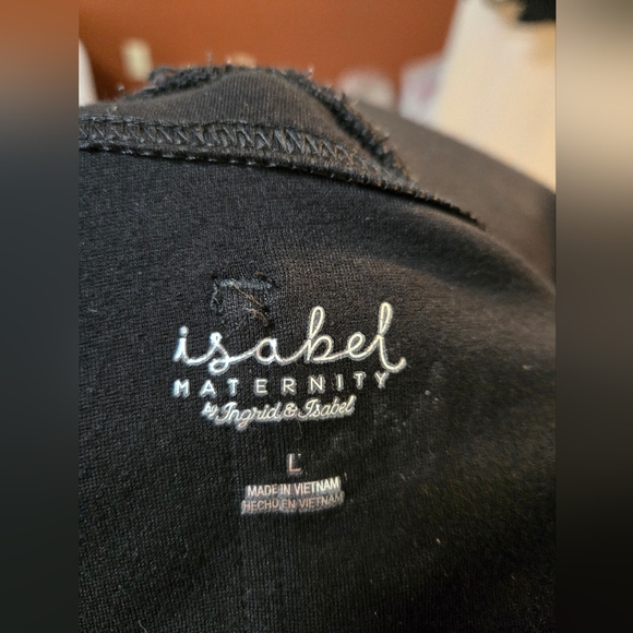 Isabel Maternity Black Leggings, Large, back pockets, EUC - Picture 5 of 8
